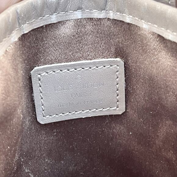 Louis Vuitton Bucket Bag Satchel Gray Satin Mini Handbag Silver Hardware Rare - Picture 9 of 13